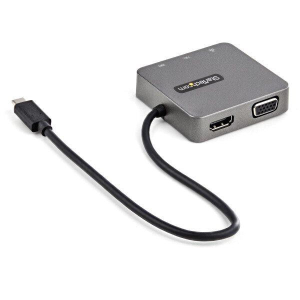 StarTech.com DKT31CHVL - Verkabelt - USB 3.2 Gen 2 (3.1 Gen 2) Type-C - 10,100,1000 Mbit/s - Schwarz - Silber - 10 Gbit/s - 3840 x 2160 Pixel