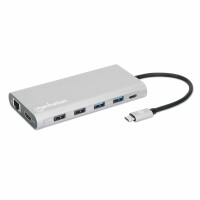 Manhattan 12-in1 Dockingstation 3xHDMI 4xUSB USB-C DP RJ45