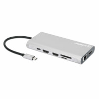 Manhattan 12-in1 Dockingstation 3xHDMI 4xUSB USB-C DP RJ45