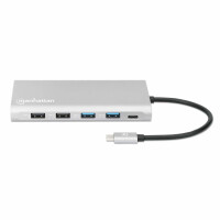 Manhattan 12-in1 Dockingstation 3xHDMI 4xUSB USB-C DP RJ45