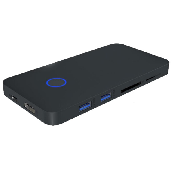 ICY BOX IB-DK2108M-C - Kabelgebunden - USB 3.2 Gen 1 (3.1 Gen 1) Type-C - 100 W - Anthrazit - MicroSD (TransFlash) - SD - SSD