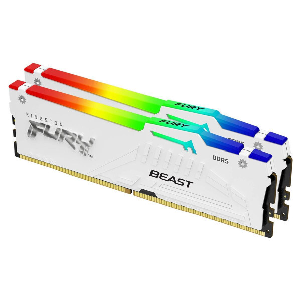 Kingston FURY Beast 32GB DIMM 5600MT/s DDR5 CL36 Kit of 2 White RGB EXPO - 32 GB - DIMM