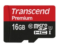 Transcend 16GB microSDHC Class 10 UHS-I - 16 GB - MicroSDHC - Klasse 10 - MLC - 90 MB/s - Class 1 (U1)