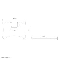 Neomounts Flachbildschirmbodenplatte - Silber - 150 kg - Flur - 750 mm - 600 mm - 25 mm