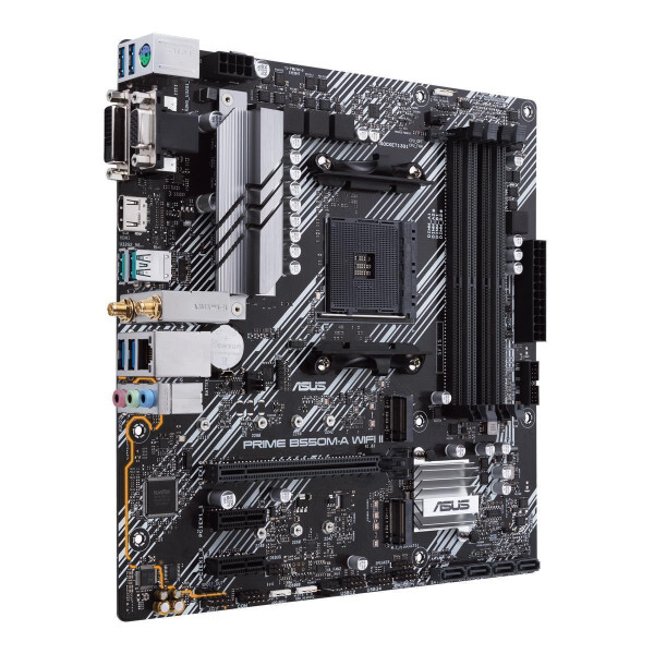 ASUS PRIME B550M-A WIFI II - AMD - Socket AM4 - AMD Ryzen™ 3 - AMD Ryzen™ 5 - AMD Ryzen™ 7 - 3rd Generation AMD Ryzen™ 9 - AMD Ryzen 9 5th Gen - Socket AM4 - DDR4-SDRAM - 128 GB