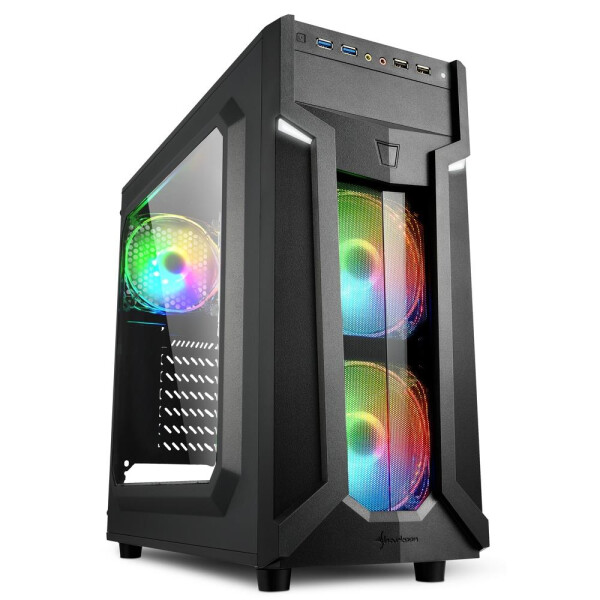 Sharkoon VG6-W RGB - Midi Tower - PC - Schwarz - ATX - micro ATX - Mini-ATX - Gaming - Blau - Grün - Rot