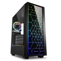 Sharkoon RGB LIT 100 - Midi Tower - PC - Schwarz - ATX -...