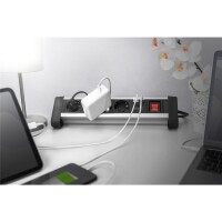 DIGITUS 4-fach Office-Steckdosenleiste mit 2x USB-Anschlüssen