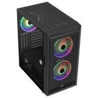 AEROCOOL ADVANCED TECHNOLOGIES Aerocool Graphite V3 - Midi Tower - PC - Schwarz - ATX - micro ATX - Mini-ITX - ABS - SPCC - Stahl - Blau - Grün - Rot