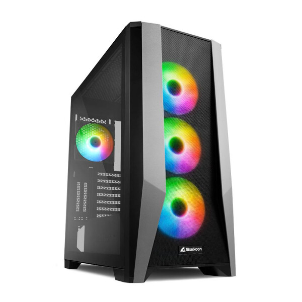 Sharkoon ELITE SHARK TG7M RGB - PC - Schwarz - ATX - EATX - micro ATX - Mini-ITX - Gaming - Multi - Taschenlüfter