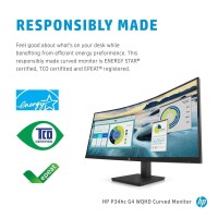 HP P34hcG4 WQHD-USB-C-Monitor mit Wölbung - 86,4 cm (34") - 3440 x 1440 Pixel - Wide Quad HD - LCD - 5 ms - Schwarz