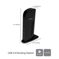 StarTech.com Dual Monitor USB 3.0 Laptop Docking Station mit HDMI & DVI/VGA, 6x USB-A Hub,
