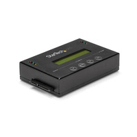 StarTech.com 1:1 Selbständige Festplatten Klonstation und Löscher - SATA HDD/SSD Disk Kloner & Löscher - LCD Bildschirm - TAA Konform - Betriebssystem unabhängig - HDD-Duplikator - 1 Kopien - SATA - Vergleichen - Kopieren - Löschen - Schwarz - Aluminium