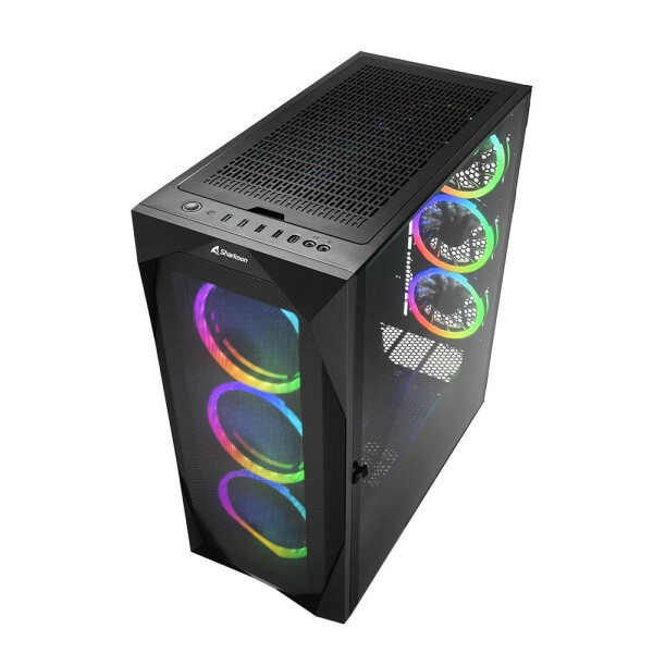 Sharkoon REV300 - Tower - PC - Schwarz - ATX - EATX - micro ATX - Mini-ITX - Gehärtetes Glas - Taschenlüfter