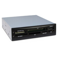 Inter-Tech CI-02 - CF - CF Typ II - MMC - MS Duo - MS Micro (M2) - MS PRO - MS PRO Duo - Speicherstick (MS) - MicroDrive,... - Schwarz - 3.5" - 480 Mbit/s - Daten - Leistung - USB 2.0