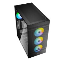 Sharkoon REBEL C50 RGB ATX - Full Tower - PC - Schwarz - ATX - micro ATX - Mini-ITX - Metall - Gehärtetes Glas - Multi
