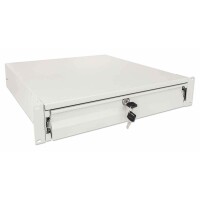 Intellinet 19" Schublade - 2 HE - abschließbar - 466 mm Tiefe - für Schränke ab 600 mm Tiefe - grau - Schubladeneinheit - Stahl - Grau - 1 Stück(e) - 8 kg
