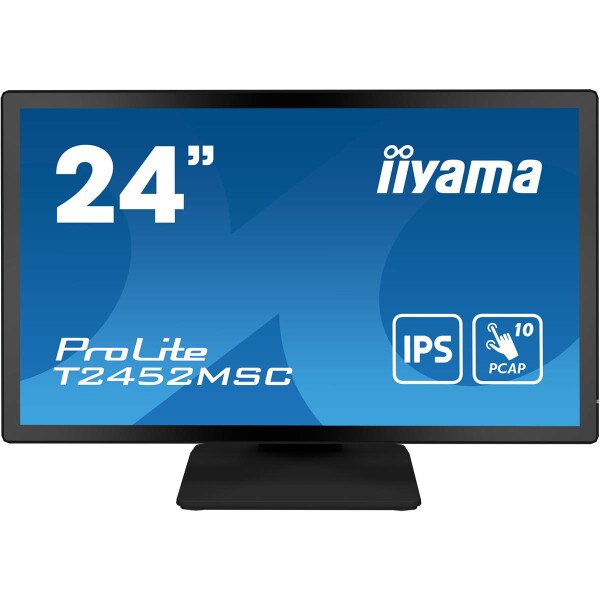 Iiyama ProLite 23.8” (60.5 cm) PCAP 10-Punkt Multi-Touch-Monitor mit Edge-to-Edge Glas Design und Anti-Fingerprint-Beschichtung - 60,5 cm (23.8") - 1920 x 1080 Pixel - Full HD - LCD - 14 ms - Schwarz