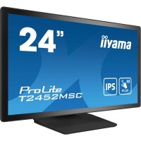 Iiyama ProLite 23.8” (60.5 cm) PCAP 10-Punkt Multi-Touch-Monitor mit Edge-to-Edge Glas Design und Anti-Fingerprint-Beschichtung - 60,5 cm (23.8") - 1920 x 1080 Pixel - Full HD - LCD - 14 ms - Schwarz
