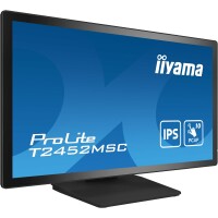 Iiyama ProLite 23.8” (60.5 cm) PCAP 10-Punkt Multi-Touch-Monitor mit Edge-to-Edge Glas Design und Anti-Fingerprint-Beschichtung - 60,5 cm (23.8") - 1920 x 1080 Pixel - Full HD - LCD - 14 ms - Schwarz