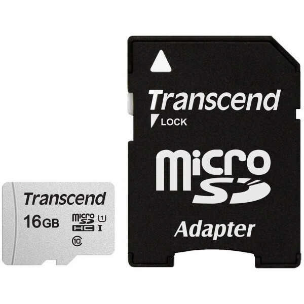 Transcend microSDHC 300S 16GB - 16 GB - MicroSDHC - Klasse 10 - NAND - 95 MB/s - 10 MB/s