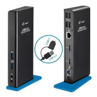 i-tec USB 3.0/USB-C Dual HDMI Docking Station - Kabelgebunden - USB 3.2 Gen 1 (3.1 Gen 1) Type-A - 3,5 mm - 10,100,1000 Mbit/s - Schwarz - AC