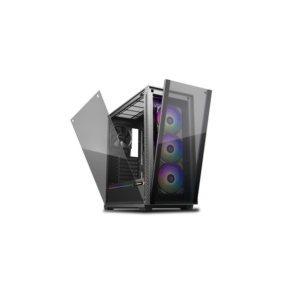 Deepcool MATREXX 70 ADD-RGB 3F - Midi Tower - PC - ABS Synthetik - SPCC - Gehärtetes Glas - Schwarz - ATX,EATX,Micro ATX,Mini-ITX - Gaming