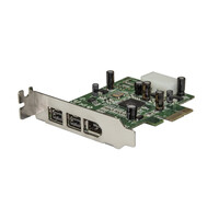 StarTech.com 3 Port 800+400 FireWire PCI Express Schnittstellen Combo Karte - Low Profile - PCIe - IEEE 1394/Firewire - PCIe 1.1 - Grün - 149905 h - Texas Instruments - XIO2213B