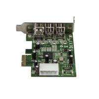 StarTech.com 3 Port 800+400 FireWire PCI Express Schnittstellen Combo Karte - Low Profile - PCIe - IEEE 1394/Firewire - PCIe 1.1 - Grün - 149905 h - Texas Instruments - XIO2213B