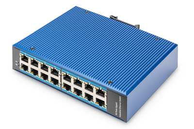 DIGITUS 16 Port Gigabit Ethernet Netzwerk Switch, Industrial, Unmanaged