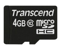Transcend TS4GUSDC10 - 4 GB - MicroSDHC - Klasse 10 - NAND - 90 MB/s - Schwarz