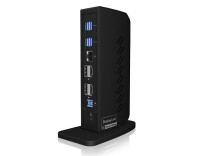 ICY BOX IB-DK2252AC - Kabelgebunden - USB 3.2 Gen 1 (3.1 Gen 1) Type-C - 10,100,1000 Mbit/s - Schwarz - 5 Gbit/s - 4K Ultra HD