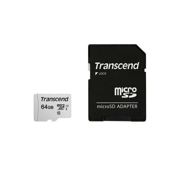 Transcend microSDXC 300S 64GB - 64 GB - MicroSDXC - Klasse 10 - NAND - 95 MB/s - 25 MB/s