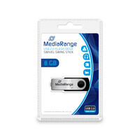 MEDIARANGE MR908 - 8 GB - USB Type-A / Micro-USB - 2.0 - 13 MB/s - Drehring - Schwarz - Silber