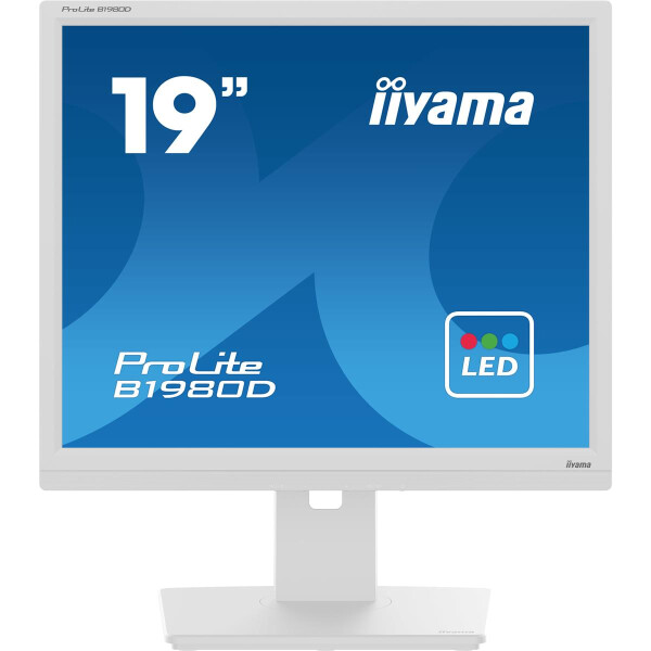 Iiyama 48.0cm 19" B1980D-W5 5 4 VGA+DVI Lift white retail - Flachbildschirm (TFT/LCD) - 48 cm