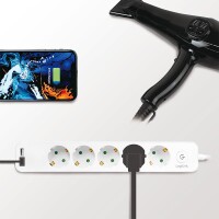 LogiLink LPS249U - 1,5 m - Drinnen - IP20 - Weiß - 5 AC-Ausgänge - 250 V