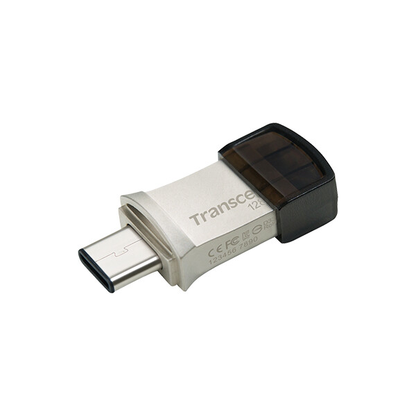 Transcend JetFlash 890 - 128 GB - USB Type-A / USB Type-C - 3.2 Gen 1 (3.1 Gen 1) - Kappe - 3 g - Schwarz - Silber