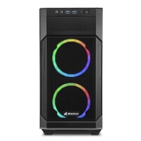 Sharkoon V1000 RGB - Micro Tower - PC - Schwarz - micro ATX - Mini-ITX - Gaming - Multi