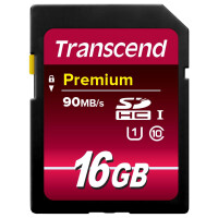 Transcend 16GB SDHC Class 10 UHS-I - 16 GB - SDHC -...