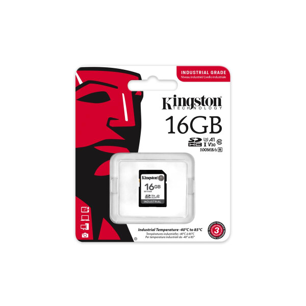 Kingston SD Card 16GB SDHC Industrial -40C to 85C retail - High Capacity SD (SDHC)