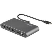 StarTech.com Thunderbolt 3 Mini Dock - Tragbare TB3-Dockingstation mit dual Monitoren - HDMI 4K 60 Hz - 2x USB-A Hub (3,2/2,0) und GbE - 28cm Kabel - TB3 Laptop Multiport Adapter - Mac / Windows - Verkabelt - Thunderbolt 3 - 10,100,1000 Mbit/s - IEEE 802.