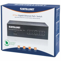 Intellinet 8-Port Gigabit Ethernet PoE+ Switch - IEEE 802.3at/af Power over Ethernet (PoE+/PoE)-konform - 60 W - Desktop - Managed - Gigabit Ethernet (10/100/1000) - Vollduplex - Power over Ethernet (PoE)