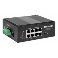 Intellinet 8-Port PoE+ Gigabit Switch mit PoE-Passthrough, Ein PD PoE-Port mit 95 W Eingan