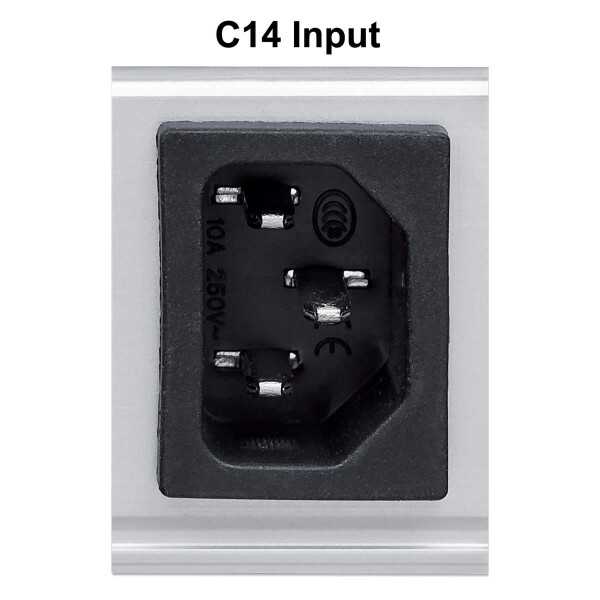 Intellinet 19" 8-fach Steckdosenleiste mit C13-Kaltgerätesteckdosen - PDU mit abnehmbarem Stromkabel (2 m) und rückseitigem C20-Stromeingang - 1 HE - 1U - Schwarz - Silber - 8 AC-Ausgänge - C13-Koppler - 2 m - 110 - 250 V