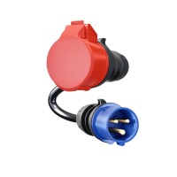 go-e Adapter Gemini flex 11 kW auf CEE blau 16 A - Schwarz - Gerade - Gerade - IP55 - 11 kW - 16 A