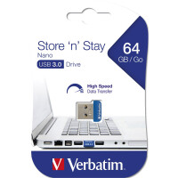 Verbatim Store n Stay NANO - USB 3.0-Stick 64 GB - Blau -...