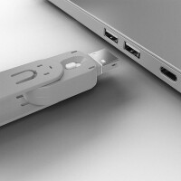 Lindy USB Port Schloss 4 Stueck mit Schlüssel Code Weiß - Kabel