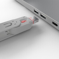 Lindy USB Port Schloss 4 Stueck mit Schlüssel Code ROT - P