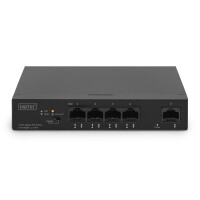 DIGITUS 4+1-Port Gigabit PoE Netzwerkswitch, Desktop, unmanaged, 1 Uplink Port RJ45, 60 W, af/at