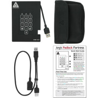 Apricorn Aegis Padlock Fortress 1TB - 1000 GB - 3.2 Gen 1 (3.1 Gen 1) - 5400 RPM - Schwarz